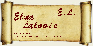 Elma Lalović vizit kartica